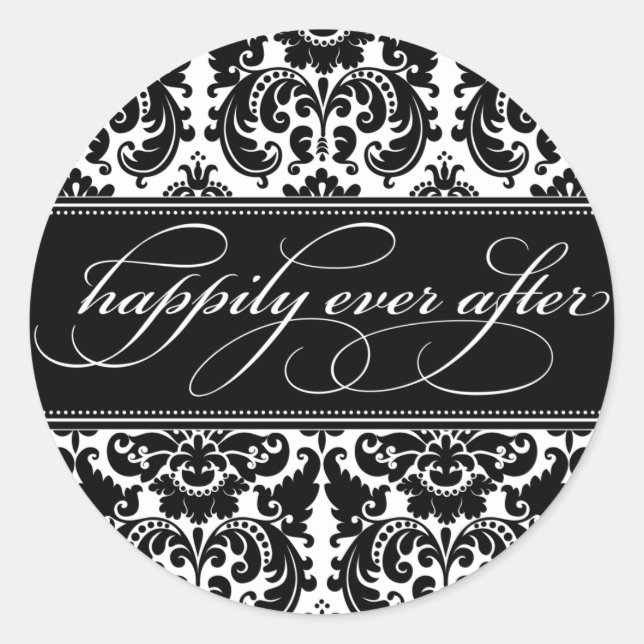 Damask Happily Ever After Sticker (Front)