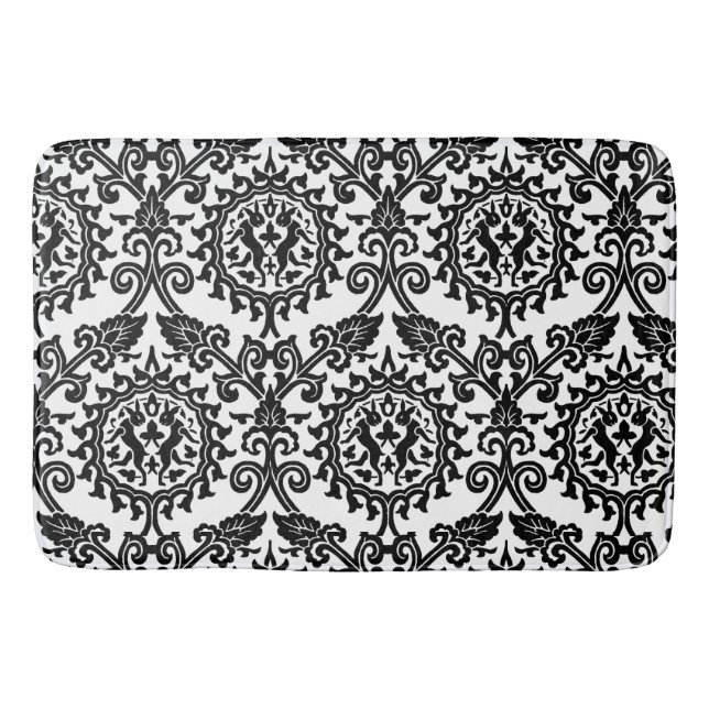 Damask Hare Pattern Bath Mat (Front)