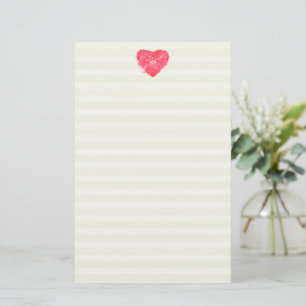 Damask Heart Lined Stationery / Writing Paper