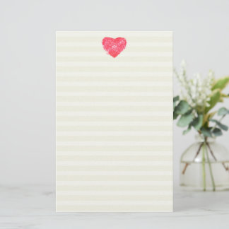 Damask Heart Lined Stationery / Writing Paper