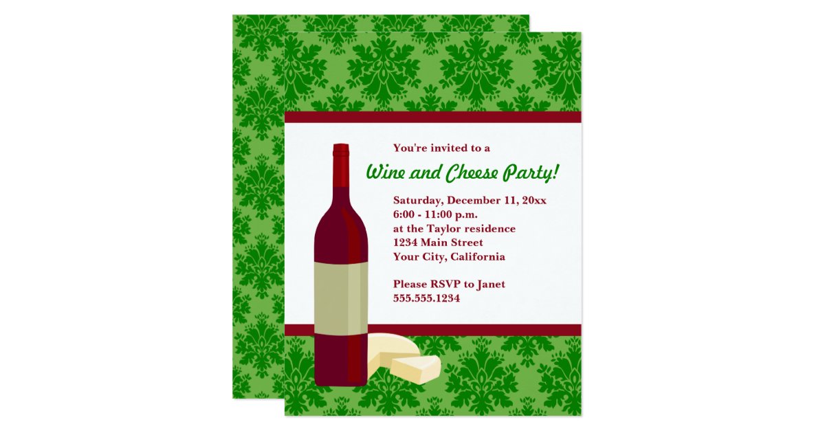 Wine And Cheese Xmas Party Invitations 10