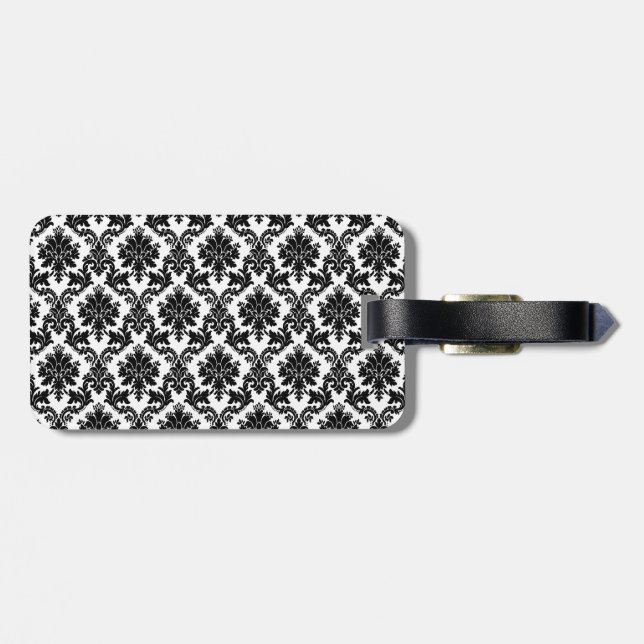 Damask home decor luggage tag (Back Horizontal)