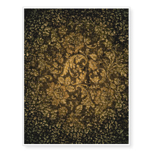 Damask in gold and black temporary tattoos