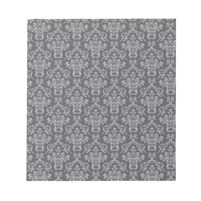 Damask in Grey Notepad (Front)
