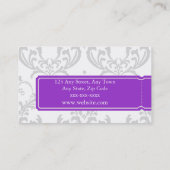 Damask Interior Design Business Card Purple | Zazzle