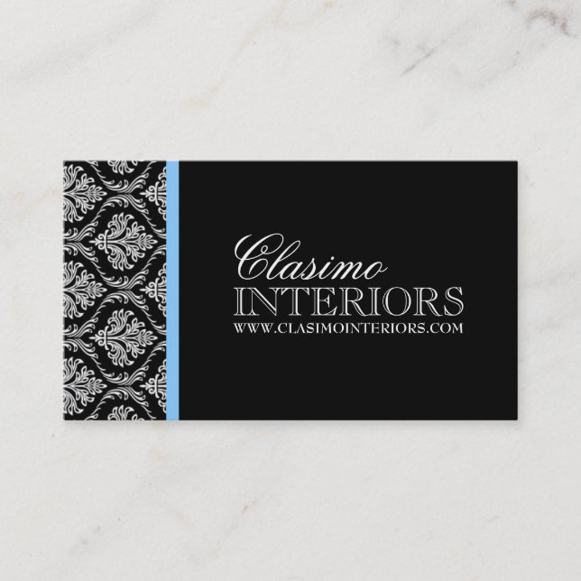 Damask Interior Designer Business Card (Front)