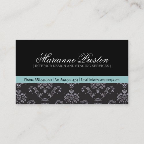 Damask Interior Designer Business Card