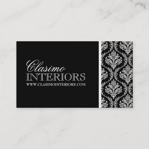 Customizable Damask Interior Designer Business Card