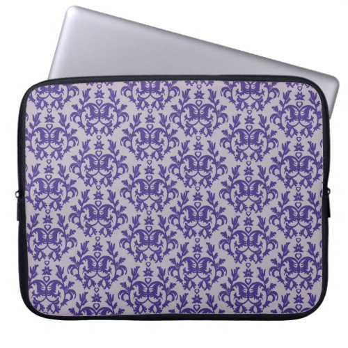 Damask Kangaroo Paw purple grey laptop case