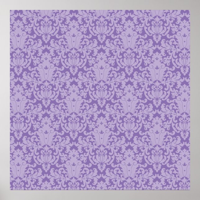 Damask Lace Purple Poster (Front)