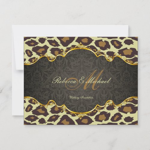 Damask  Leopard Wedding Invites