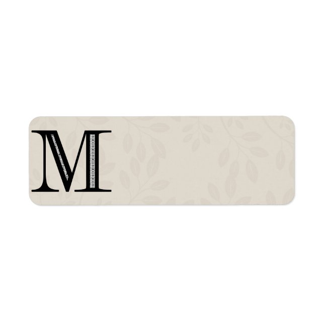 Damask Letter M - Black Label (Front)
