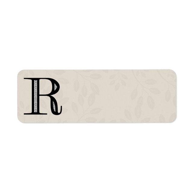 Damask Letter R - Black Label (Front)