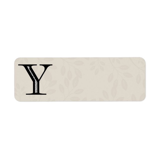 Damask Letter Y - Black Label (Front)