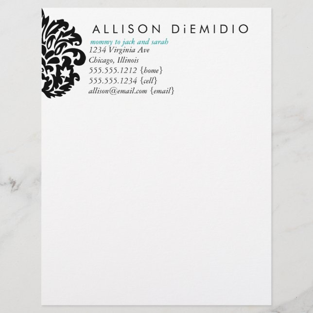 Damask Letterhead (Front)