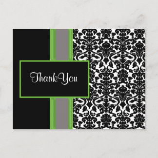 damask lime ThankYou Cards