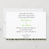 damask lime wedding invitation (Back)