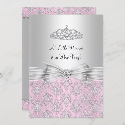 Damask Little Princess Baby Shower Invitation