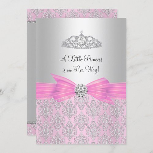 Damask Little Princess Baby Shower Invitation