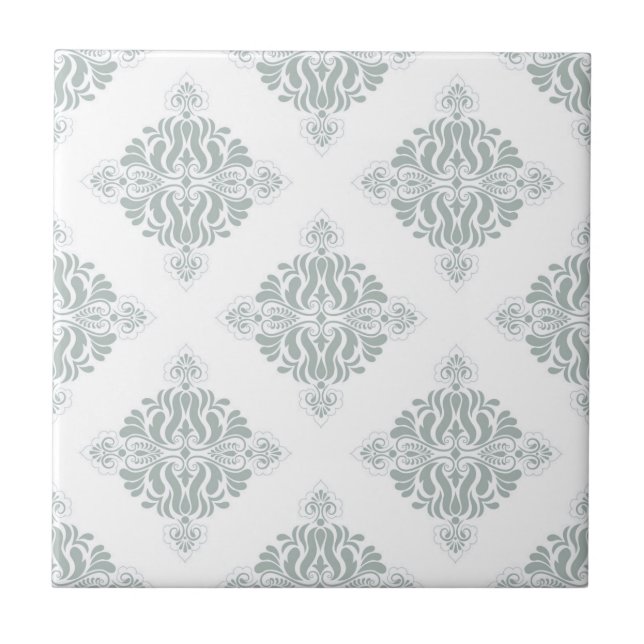 Damask Look Ceramic Tile (Front)