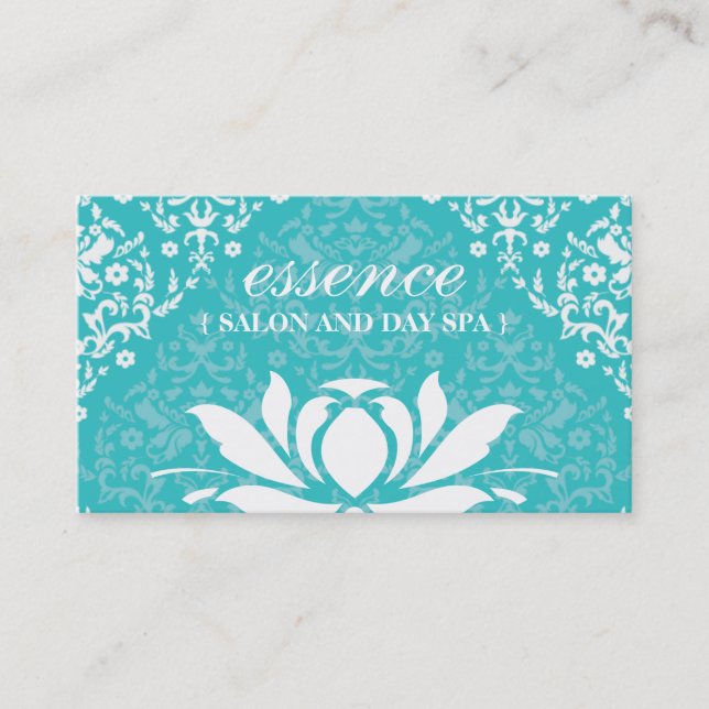 Damask Lotus Day Spa Business Cards (Front)