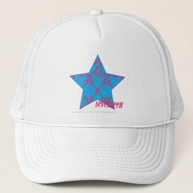 Damask Magenta-Aqua 2 Trucker Hat (Front)