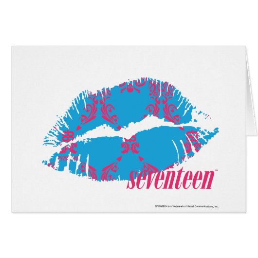 Damask Magenta-Aqua Cards (Front Horizontal)
