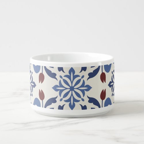 Damask Majolica Pottery Tile Design Bowl