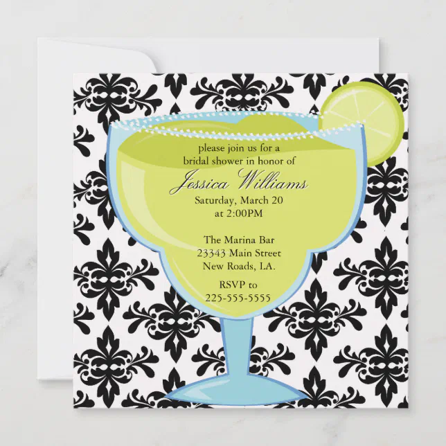 Damask Margarita Bridal Shower Invitation Zazzle