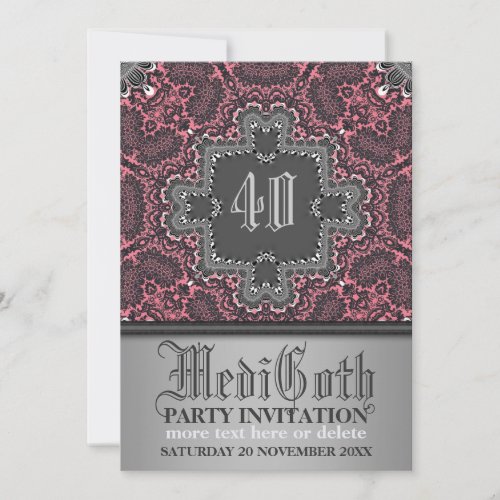 Damask Medieval Gothic Theme Party Invitation