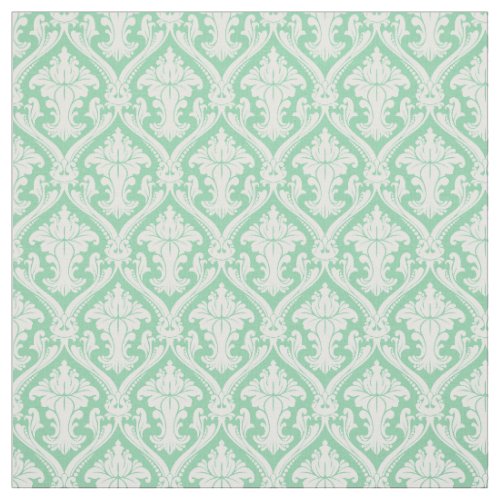 Damask Mint Green Vintage Pattern Fabric