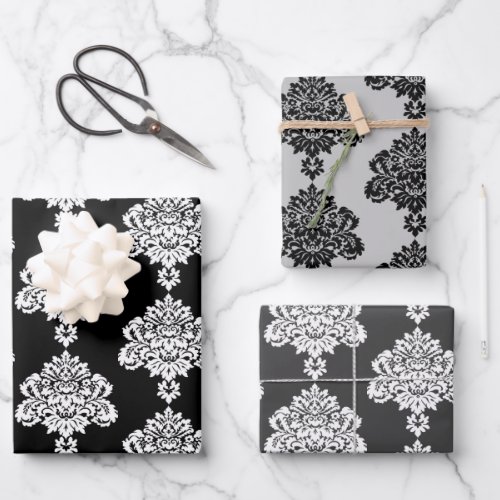 Damask Modern Color Pattern Wrapping Paper Sheets