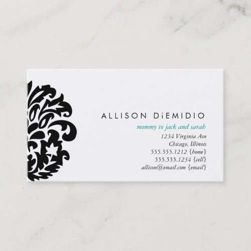 damask mommy cards business card