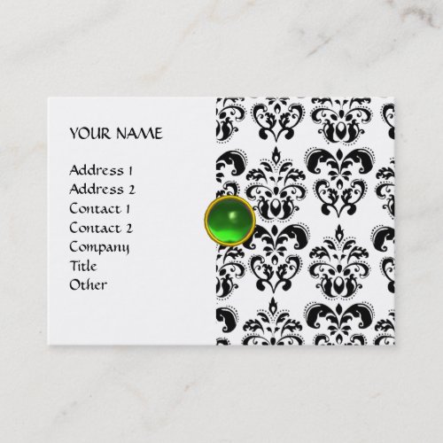 DAMASK MON RUBY bright green grey gold Business Card