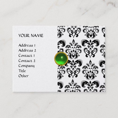 DAMASK MON RUBY bright green grey gold platinum Business Card