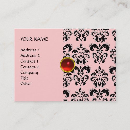 DAMASK MON RUBY bright red violet grey gold Business Card
