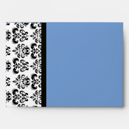 DAMASK  MONOGRAM black white blue sapphire Envelope