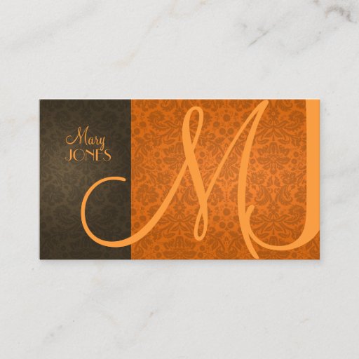 Customizable Monogram Business Card en retro colors