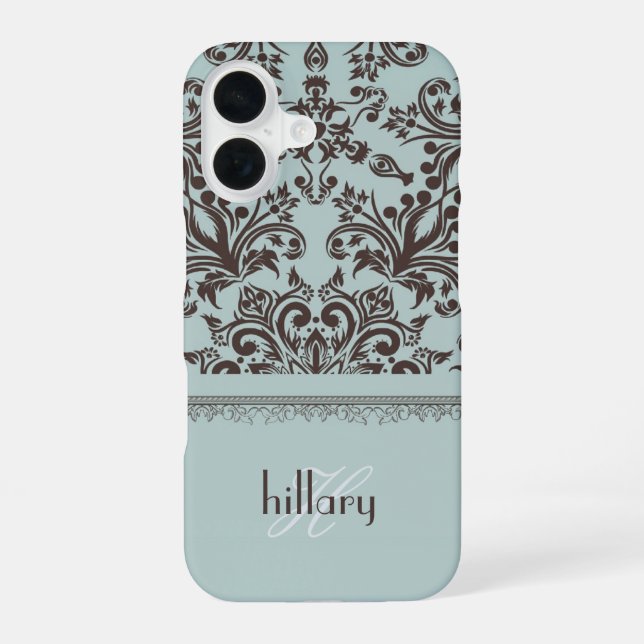 Damask Monogram Floral Iphone Case (Back)