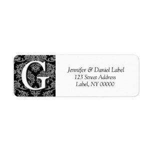 Damask Monogram G Return Address Labels