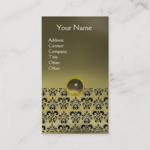 DAMASK MONOGRAM gem agate grey Business Card