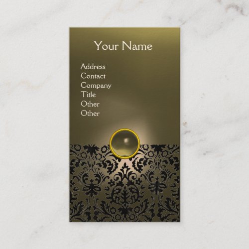 DAMASK MONOGRAM gem agate grey cream Business Card