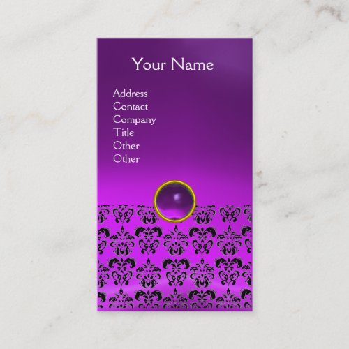 DAMASK MONOGRAM gem purple Business Card