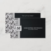 Damask Monogram Interior Design Business Cards (Front/Back)