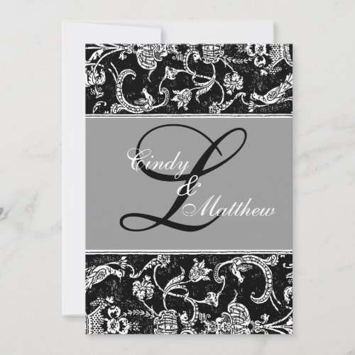 Damask Monogram Invitation