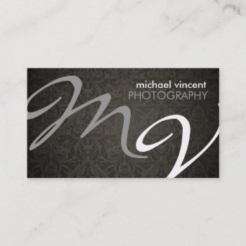 Damask Monogram Photography Business Card by eatlovepray at Zazzle