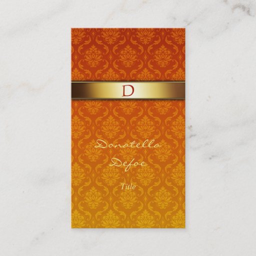 Customizable Damask Monogram Professional Business Card