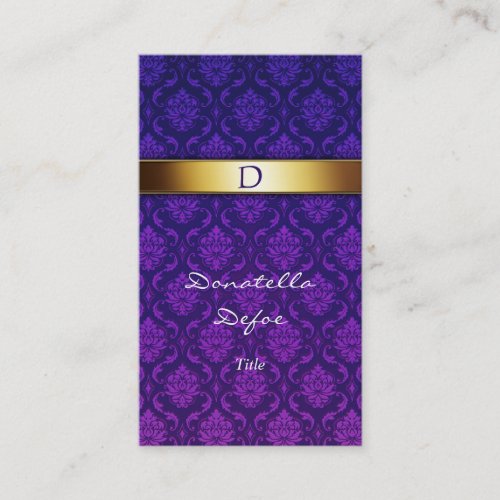 Damask Monogram Professional Business Card