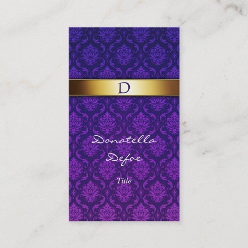Customizable Damask Monogram Professional Business Card