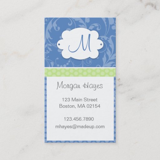 Customizable Damask Monogram Profile Card Business Cards